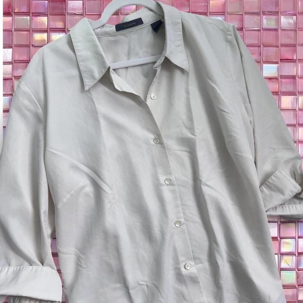 Liz claiborne cream button up blouse